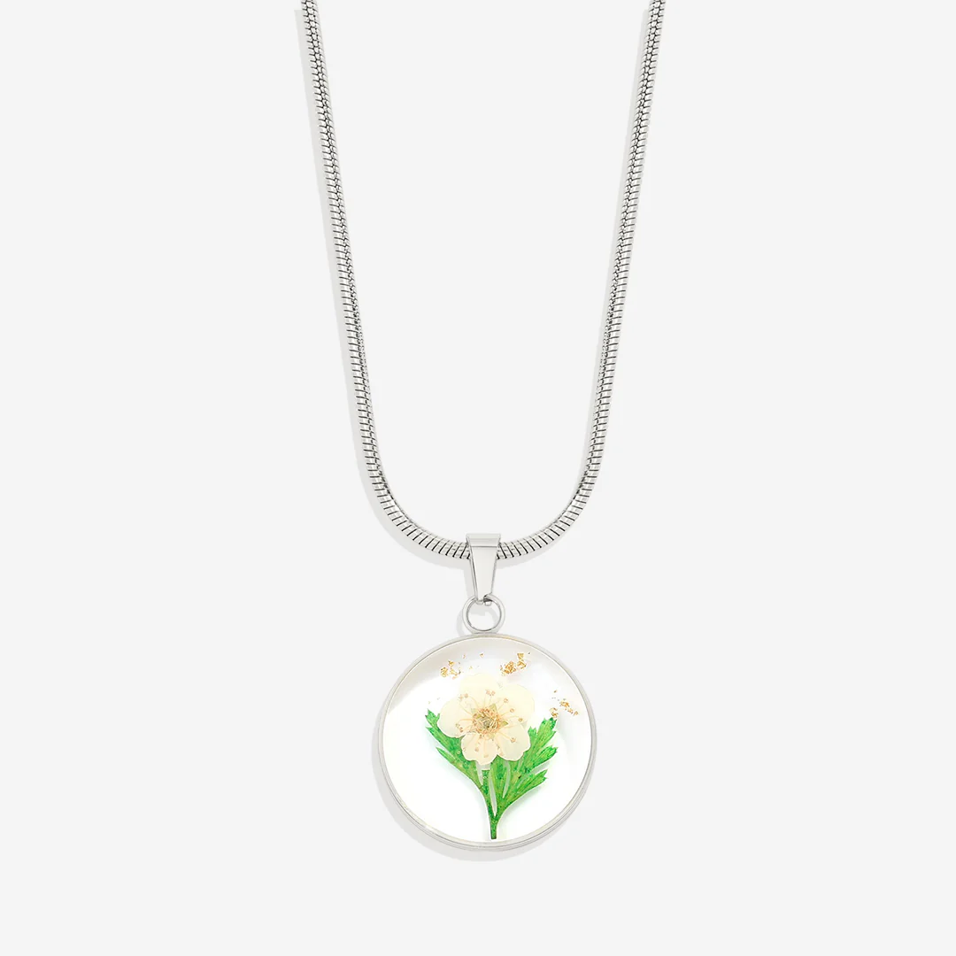 Pressed Birth Flower Necklace