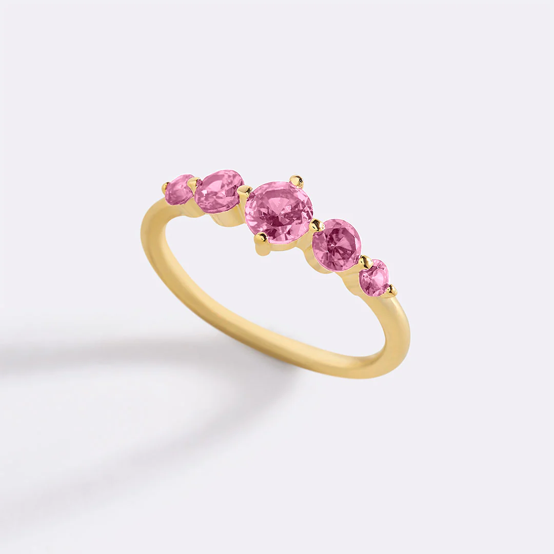 Five Stone Statement Birthstone Ring