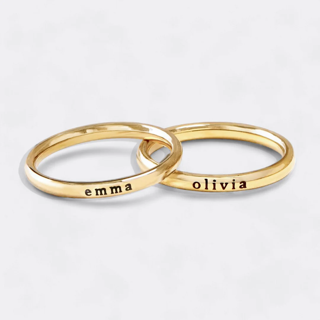 Tiny Stackable Name Ring
