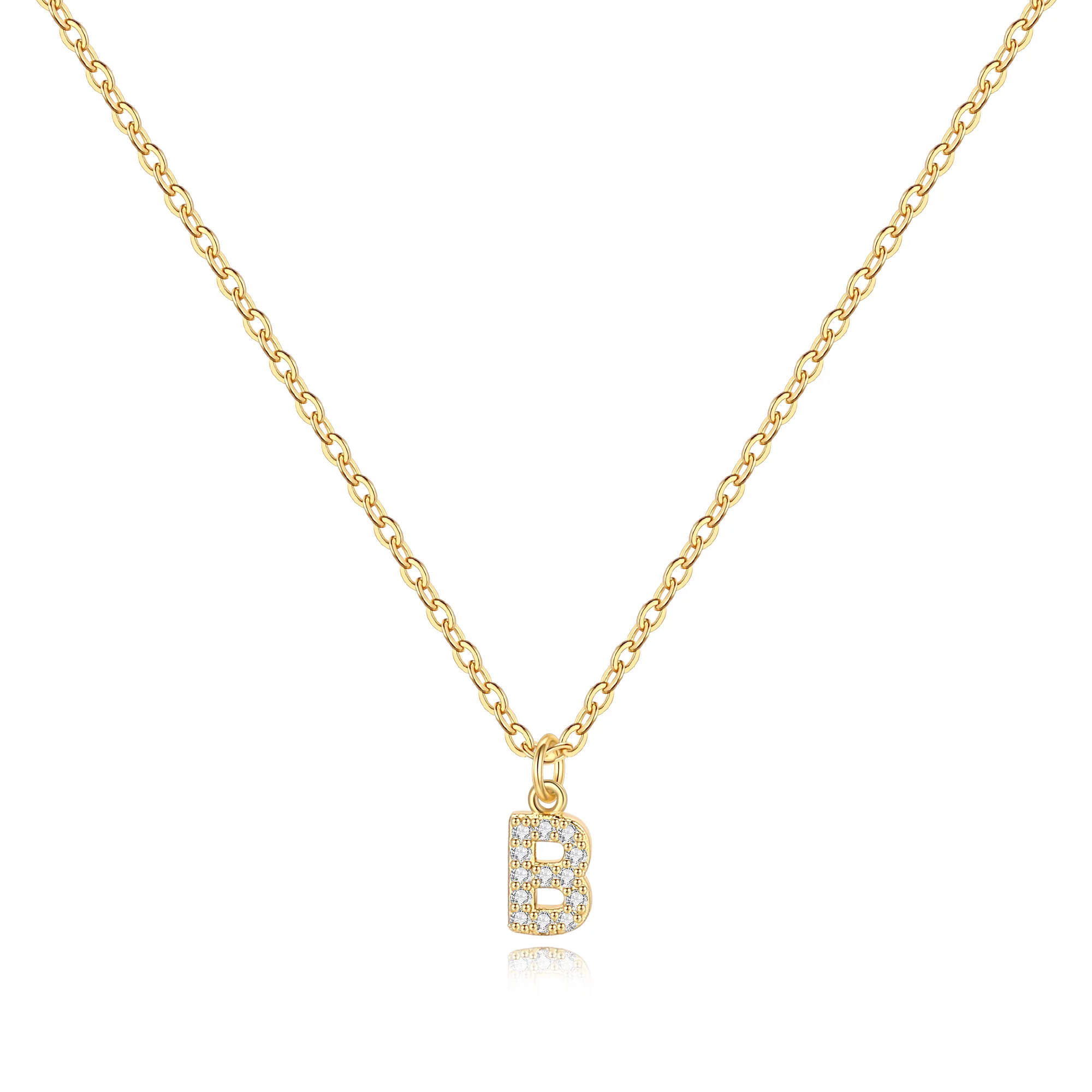 Pavé Uppercase Initial Necklace
