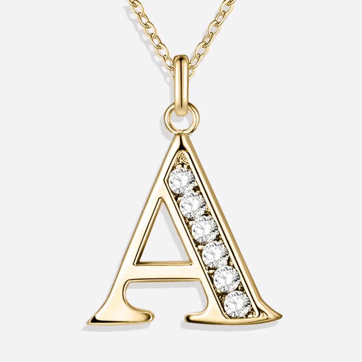 Crystal Accent Letter Satellite Necklace