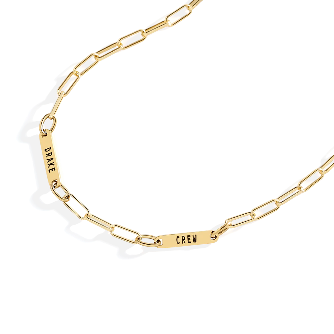 Paperclip Necklace With Personalized Names