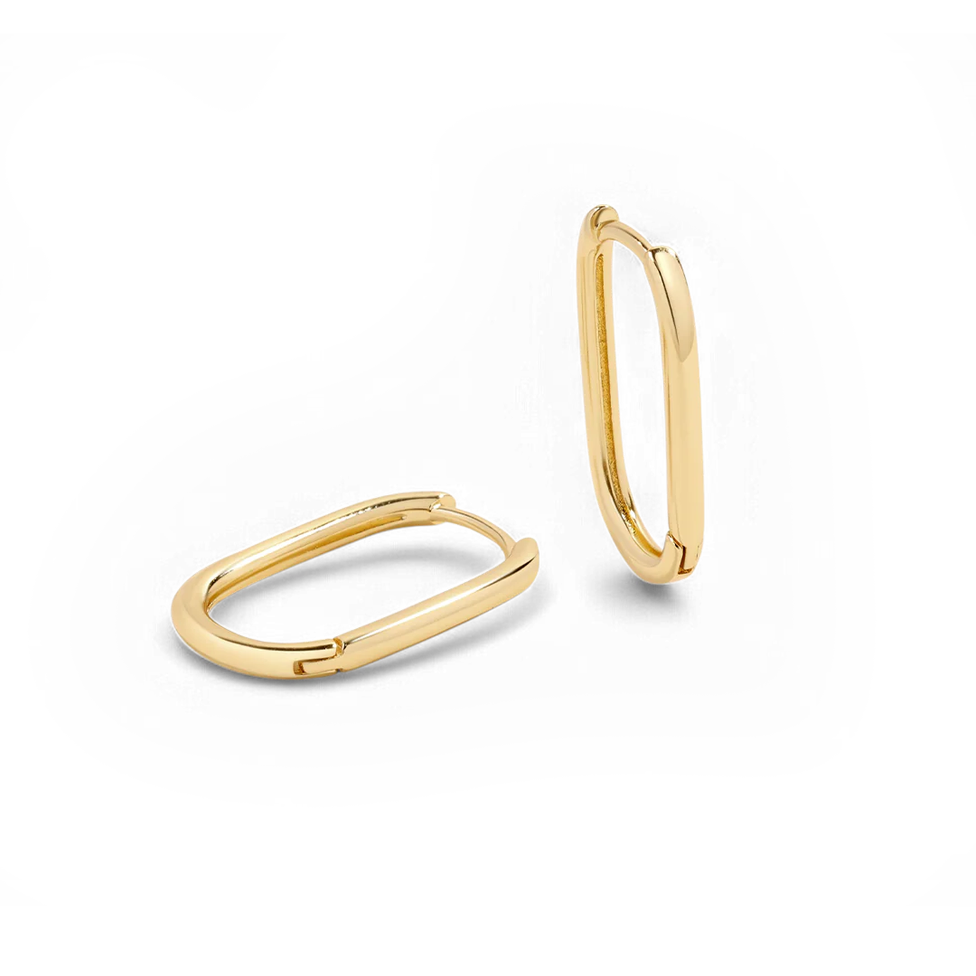 Retro Box Huggie Hoop Earrings