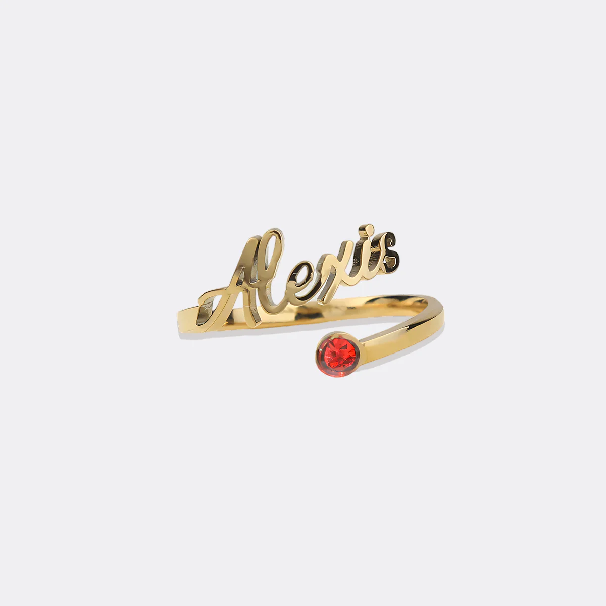 Custom Name Birthstone Ring