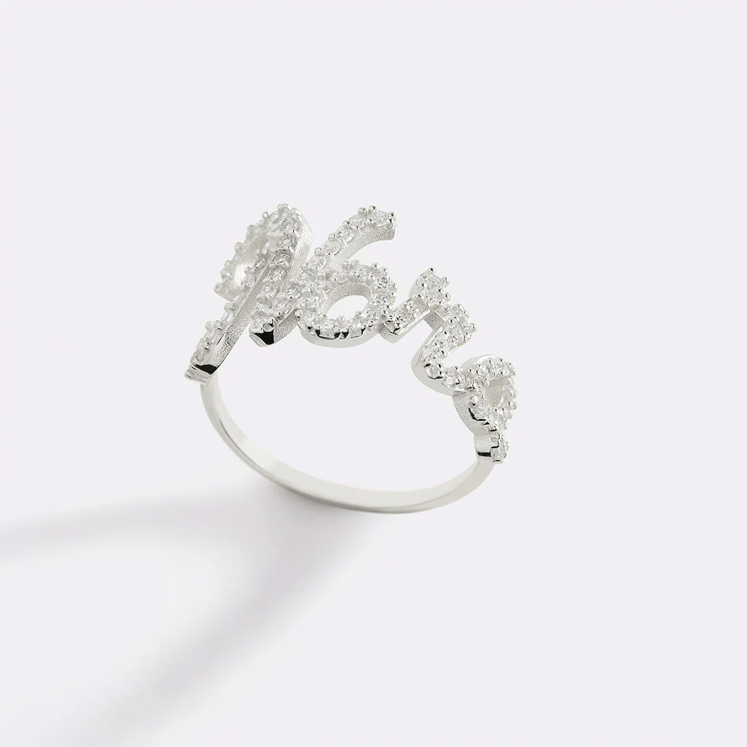 Pave Name Ring