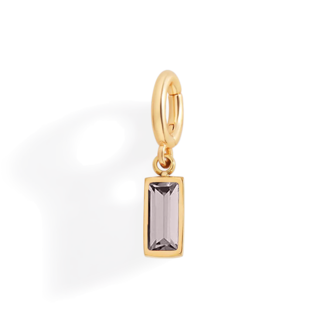 Dainty Baguette Birthstone Charm