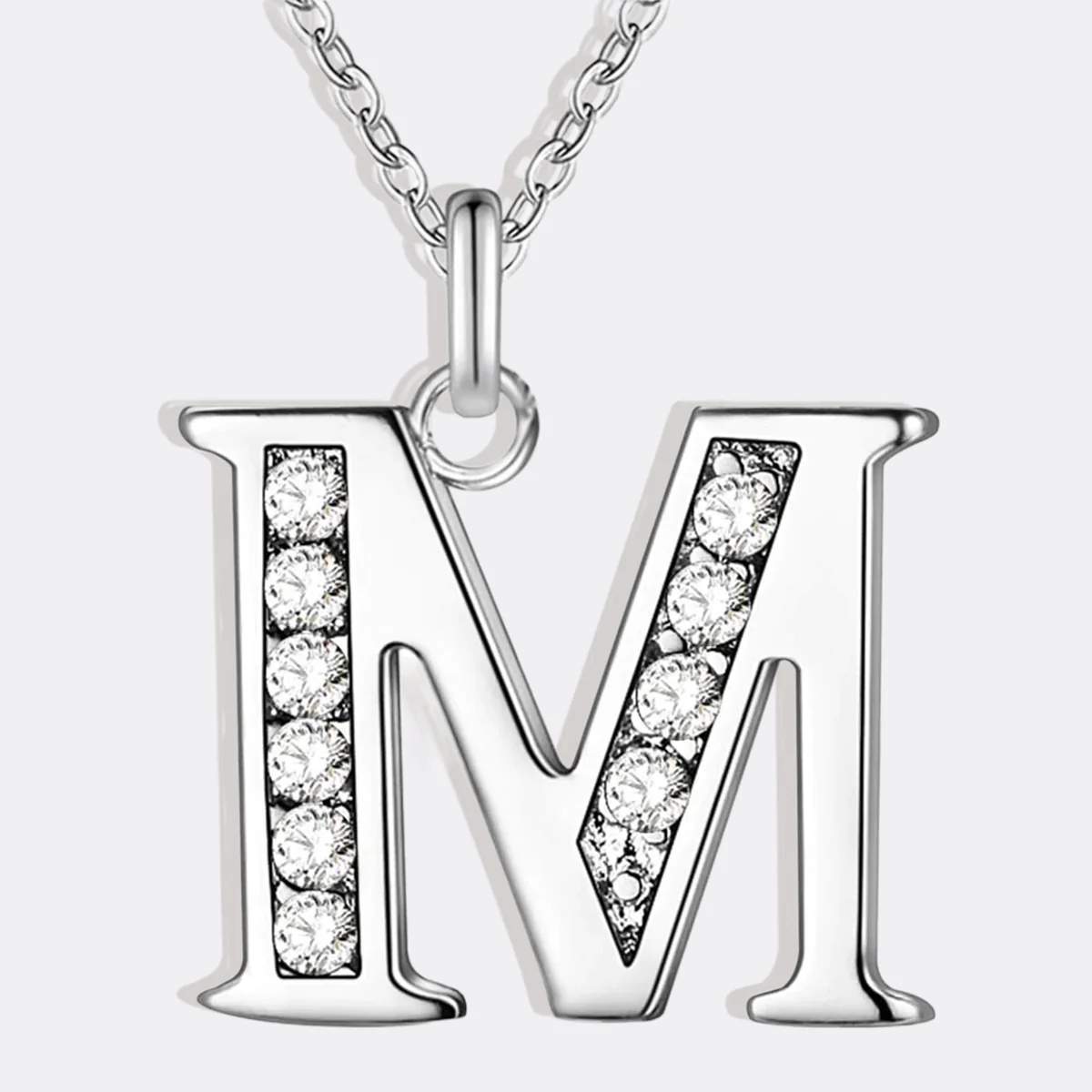 Crystal Accent Letter Satellite Necklace