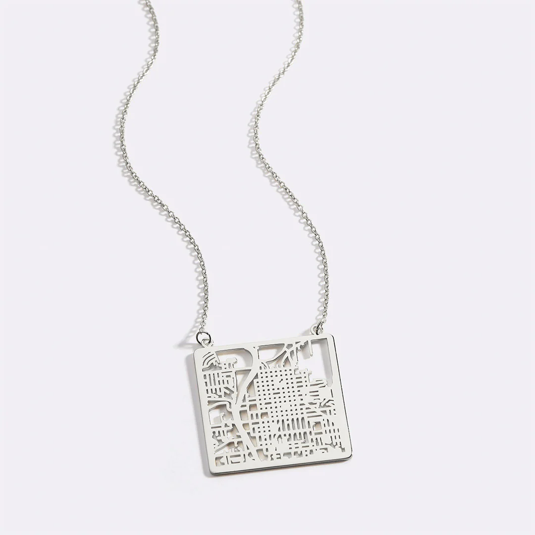 Custom Map Pendant Necklace