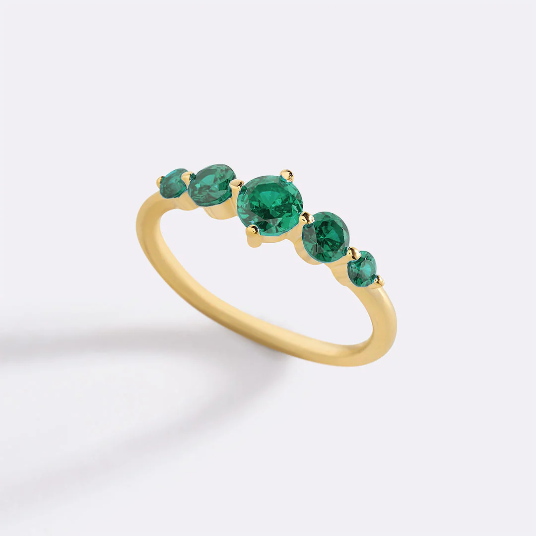 Five Stone Statement Birthstone Ring
