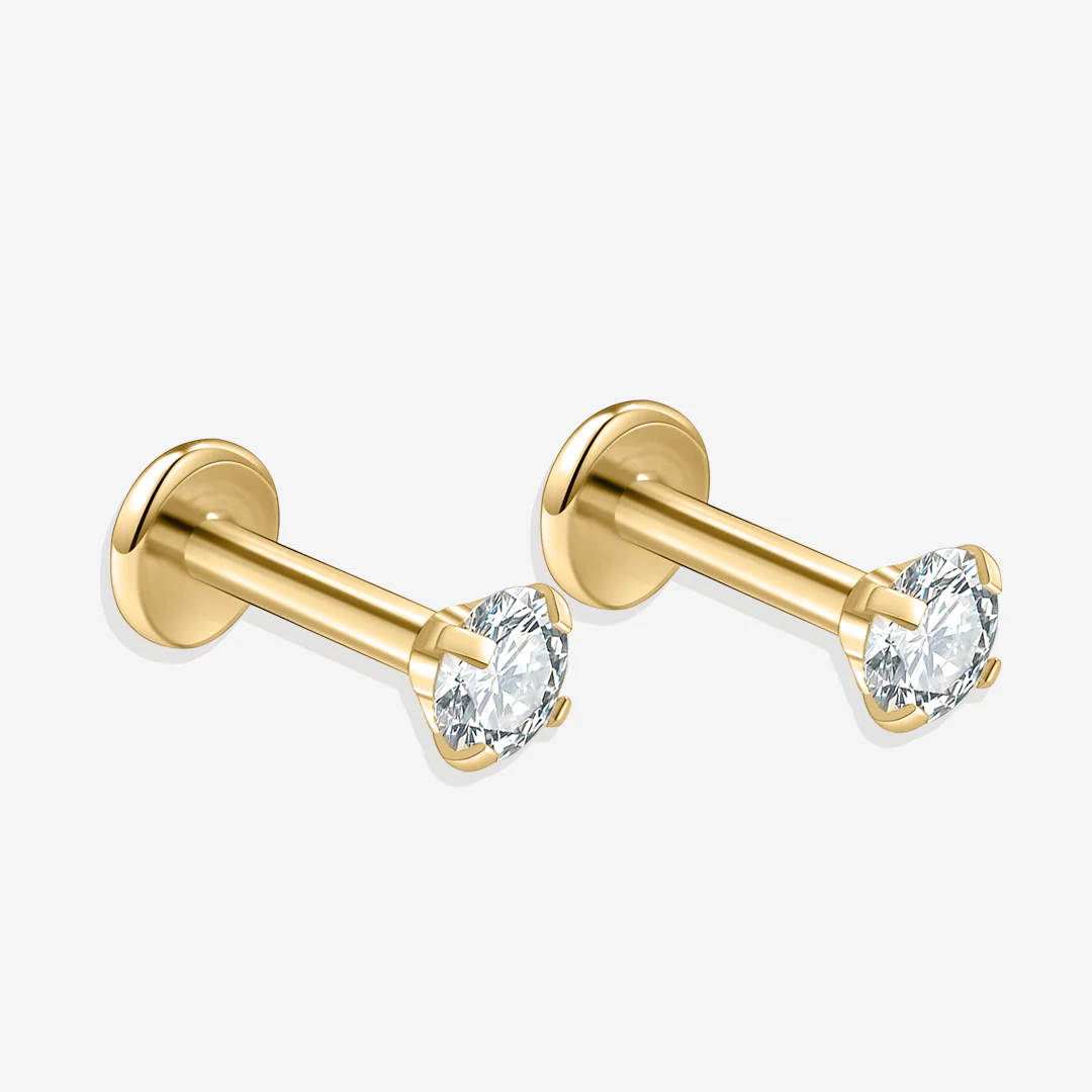 Crystal Sleeper Flatback Studs | 18g