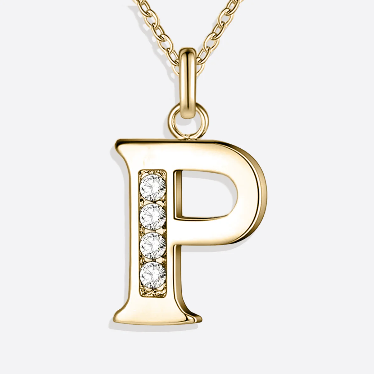 Crystal Accent Letter Satellite Necklace