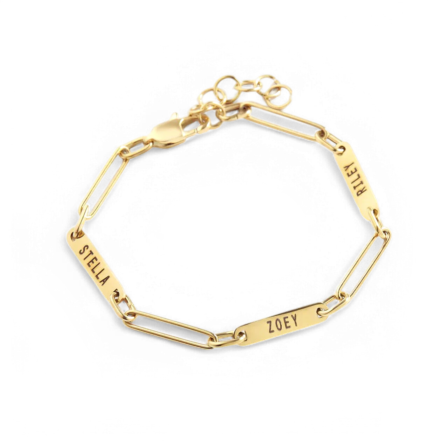 Personalized Paperclip Name Bracelet