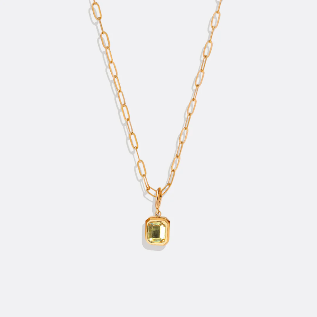 Baguette Birthstone Necklace