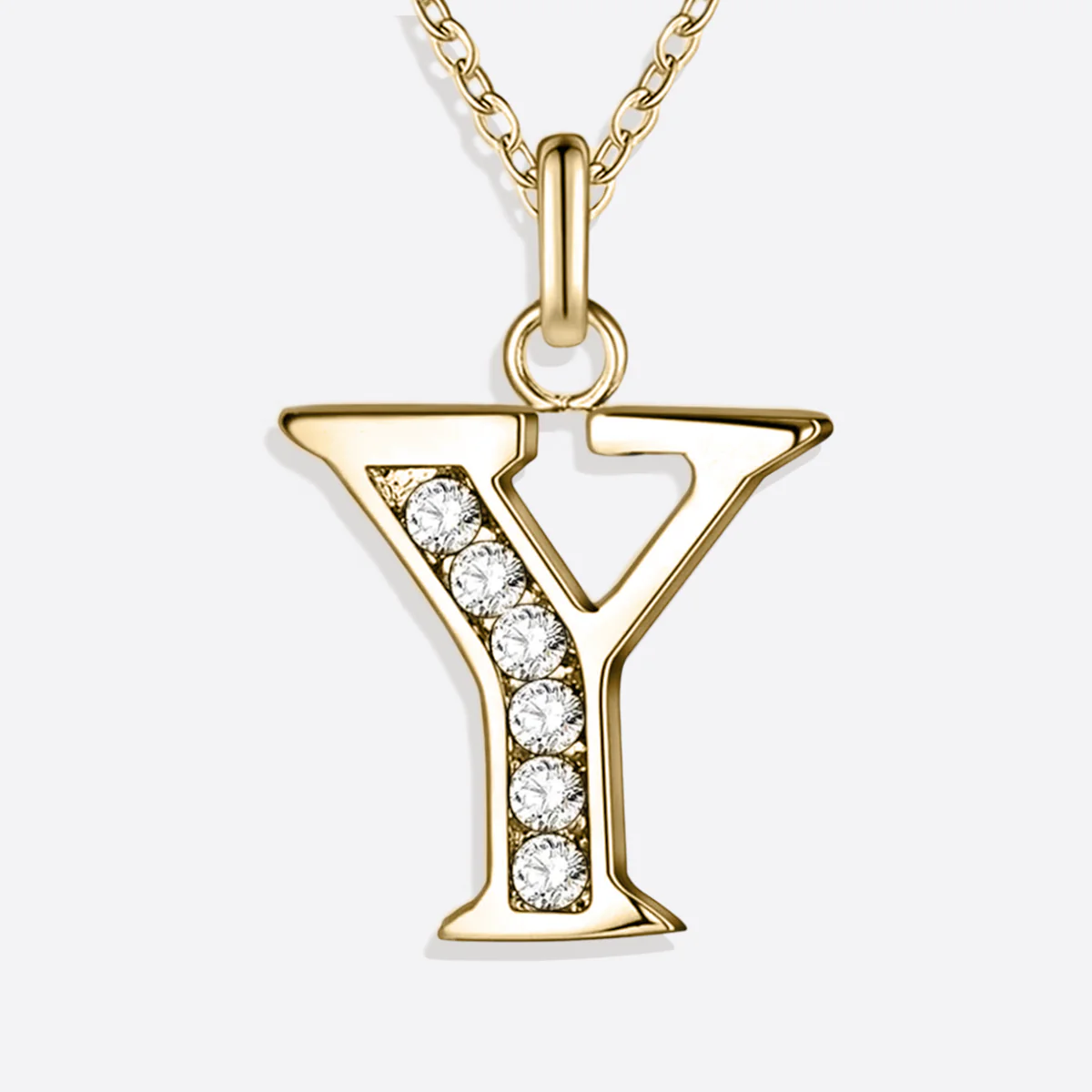 Crystal Accent Letter Satellite Necklace