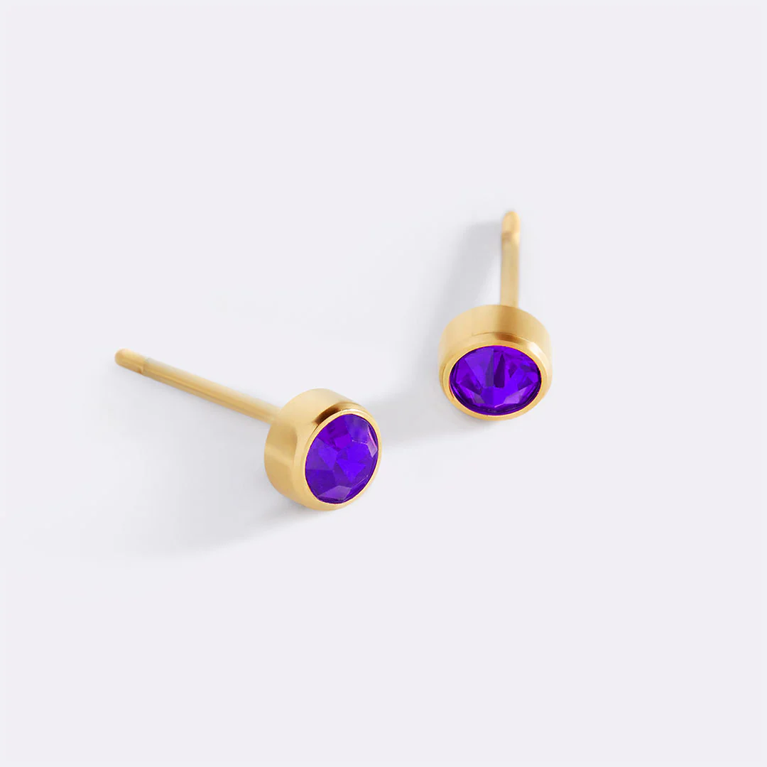 Birthstone Bezel Studs