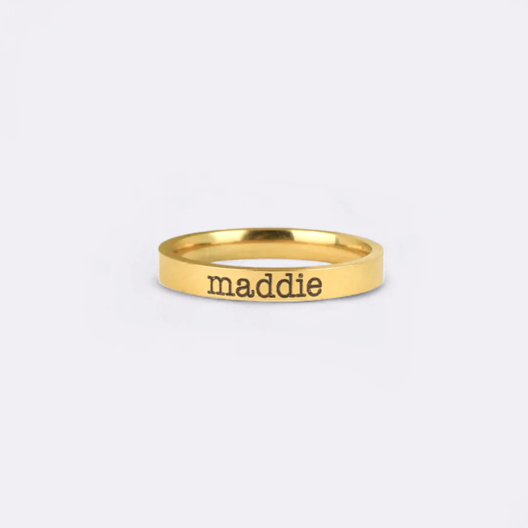 Engraved Stackable Name Ring | 3mm Band