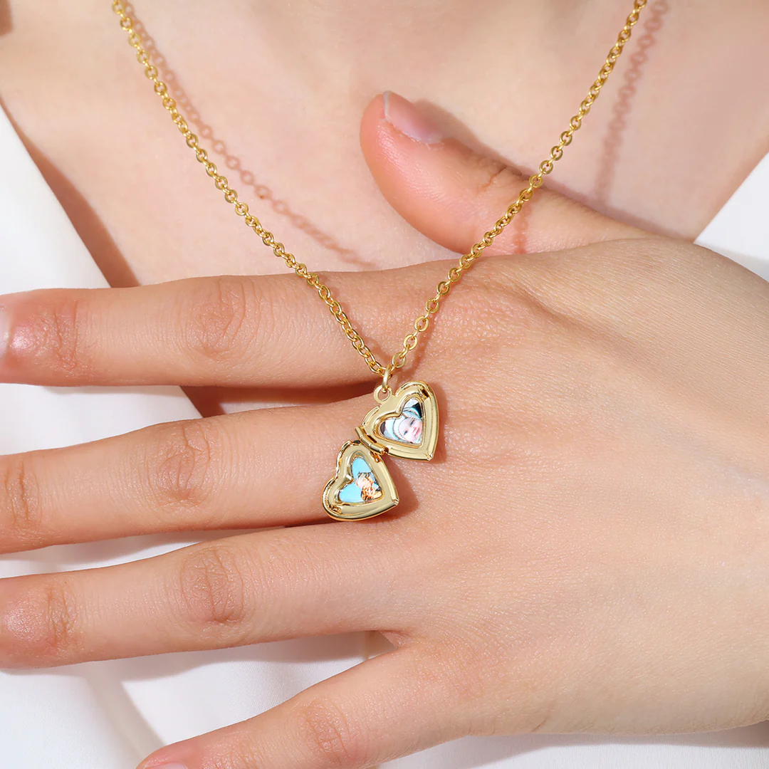 Personalized Heart Locket Necklace