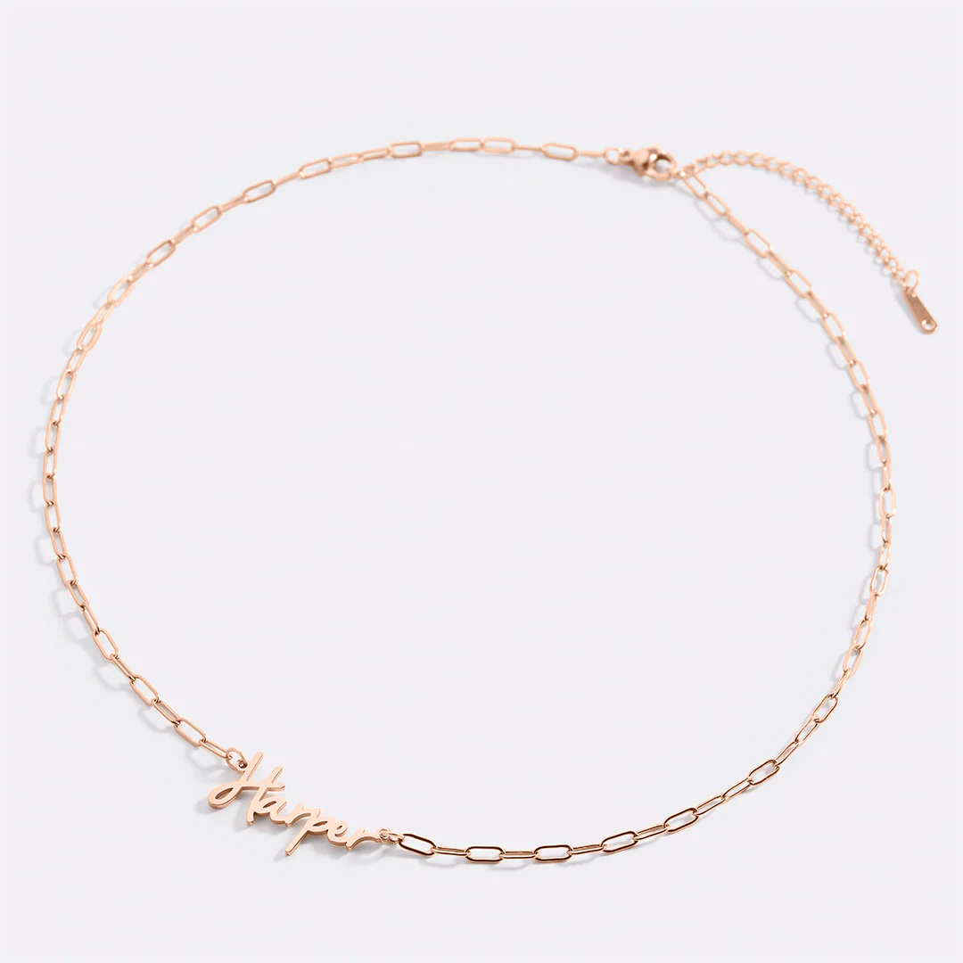 Fairy Name Necklace with Paperclip Chain