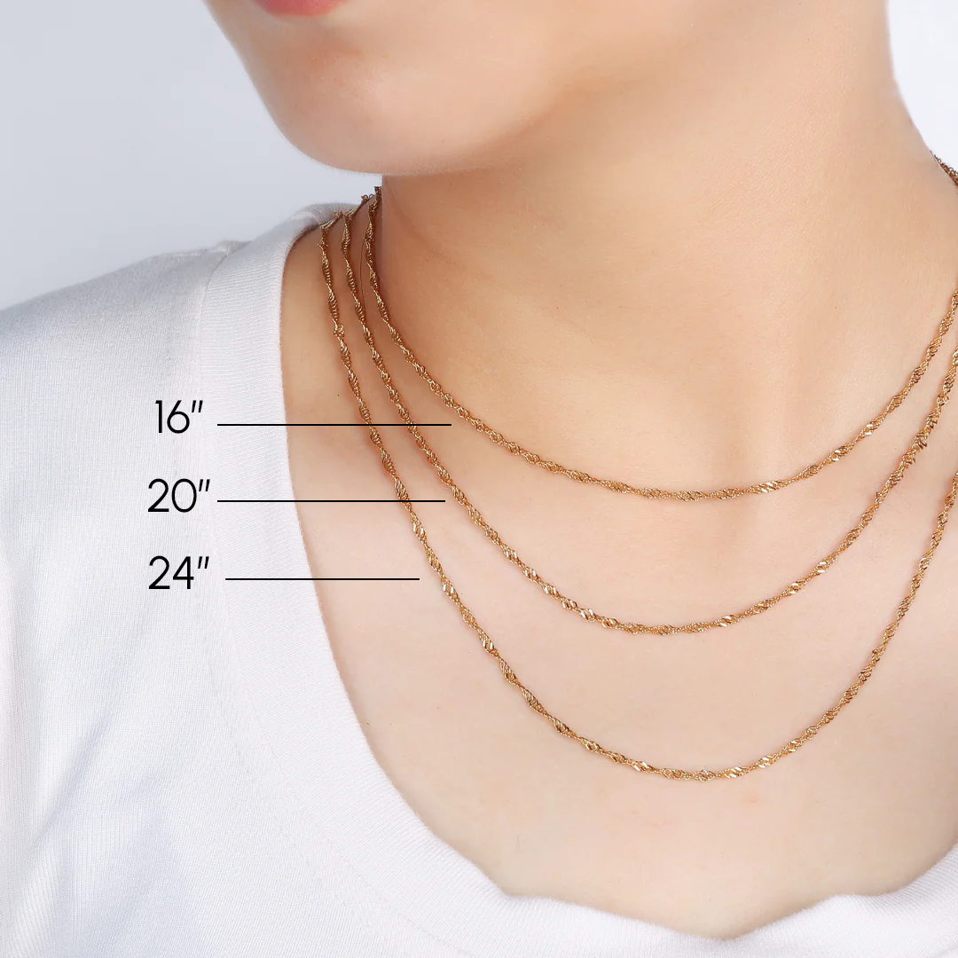 2mm Singapore Twist Chain Necklace