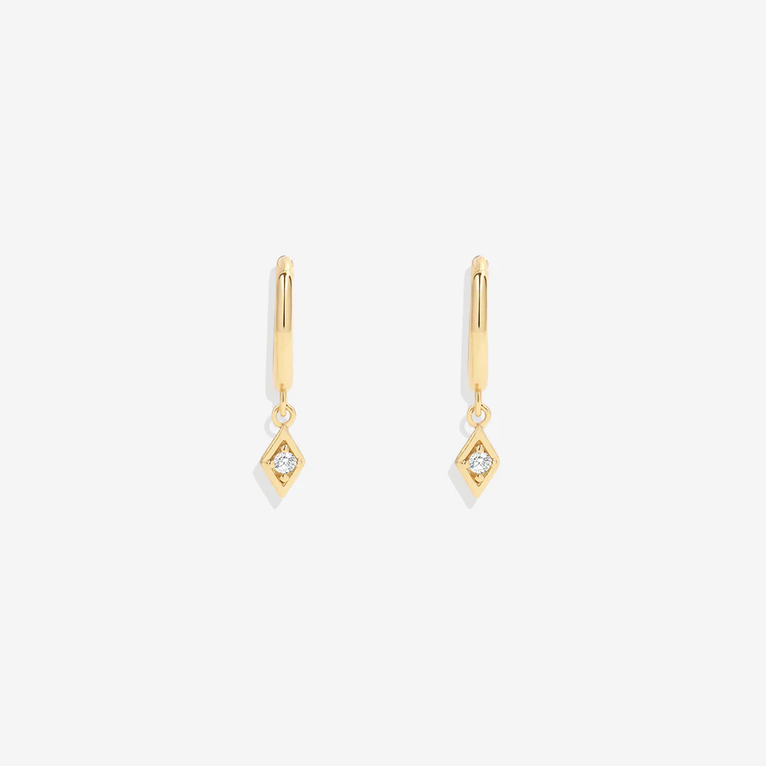 Dainty Diamond Charm Earrings