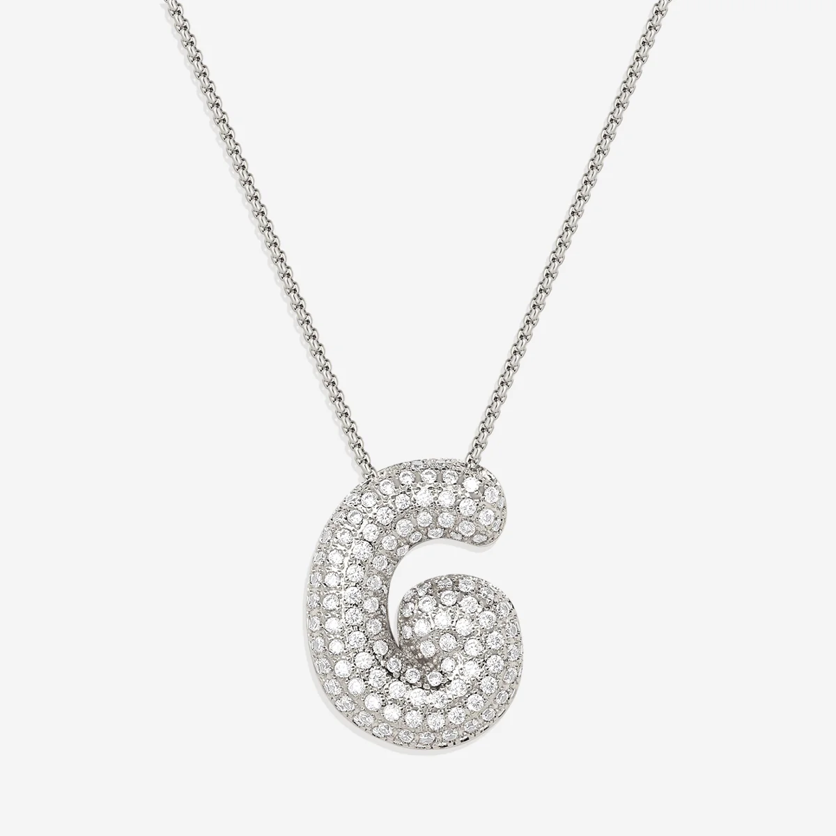 Pave Bubble Initial Necklace