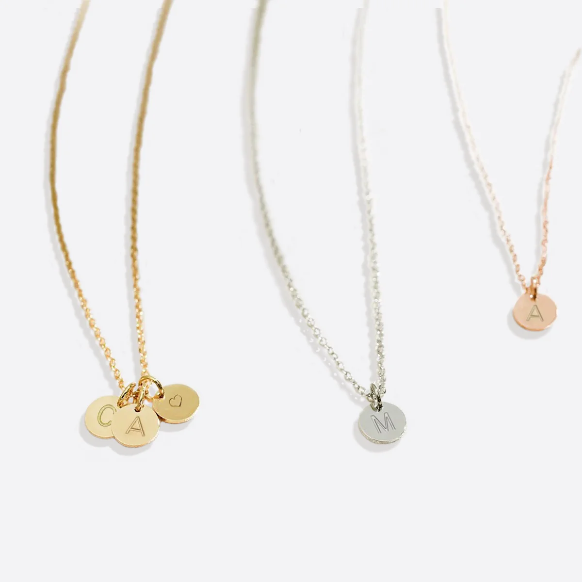 Dainty Disc Initial Necklace