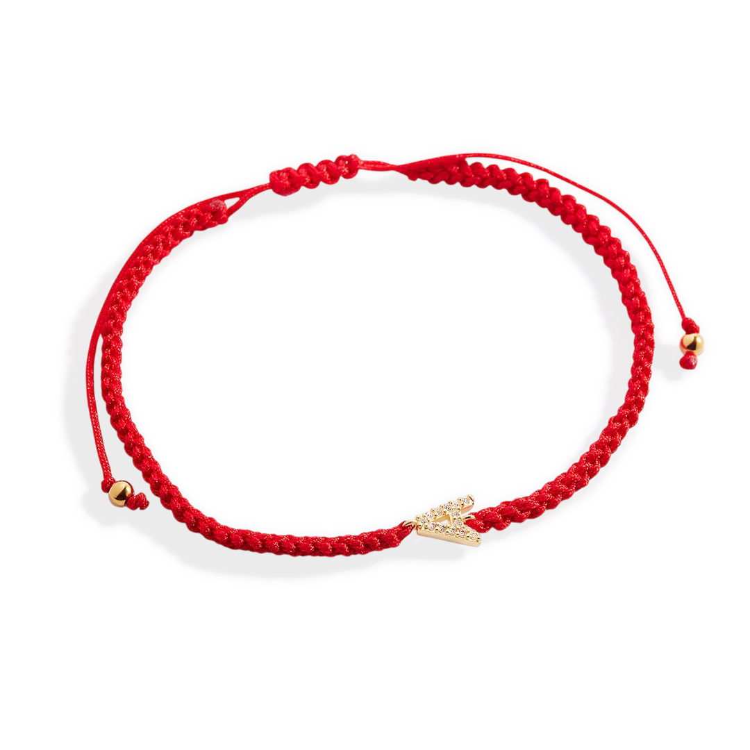 Braided Initial String Adjustable Bracelet