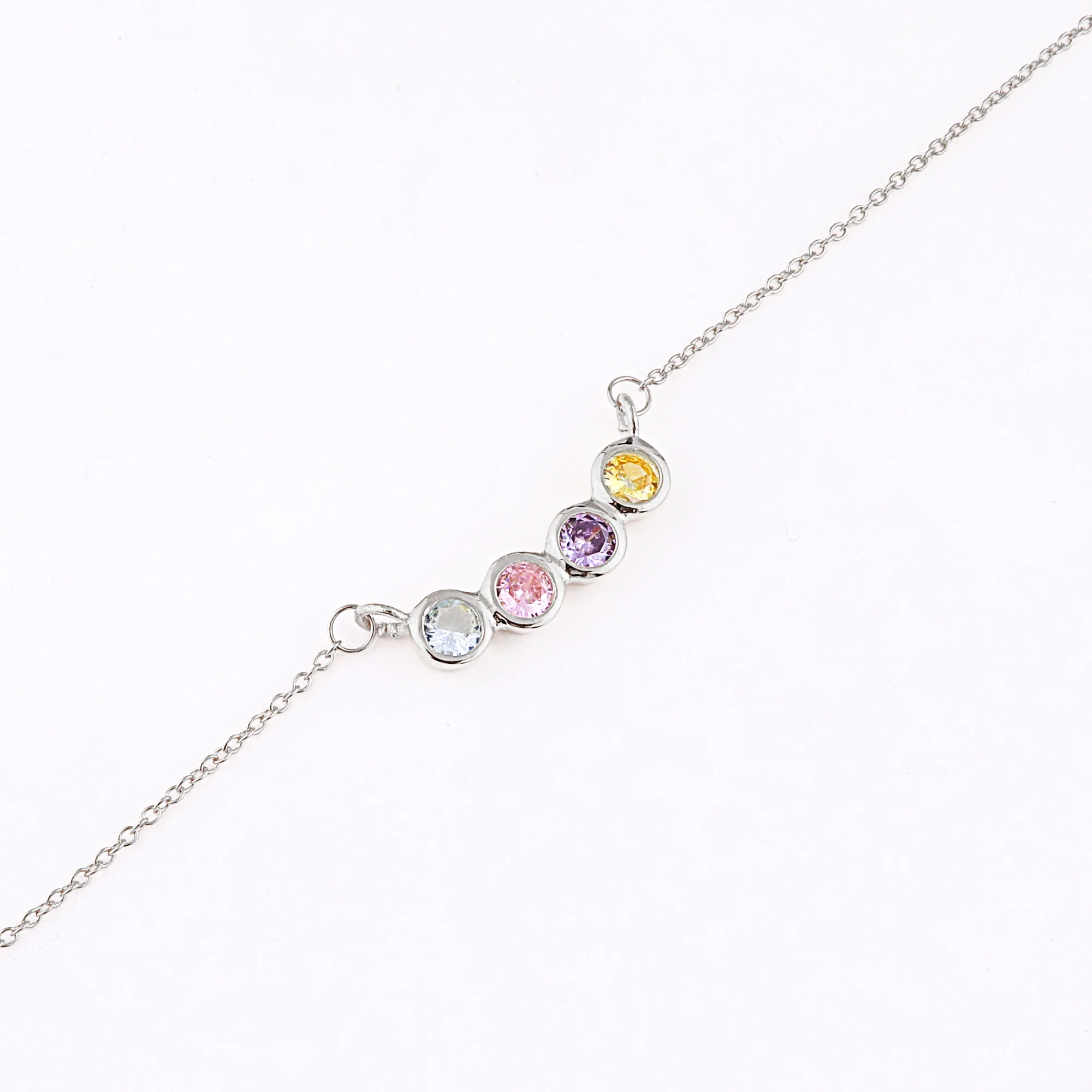 Dainty Family Birthstones Necklace