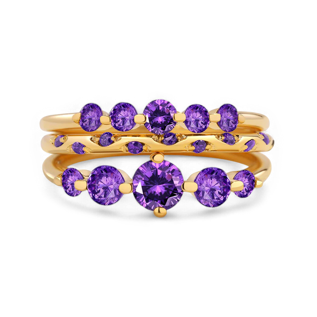 Birthstone Stacking Ring Set