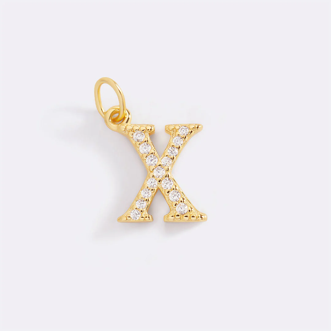Dainty Pave Initial Charm