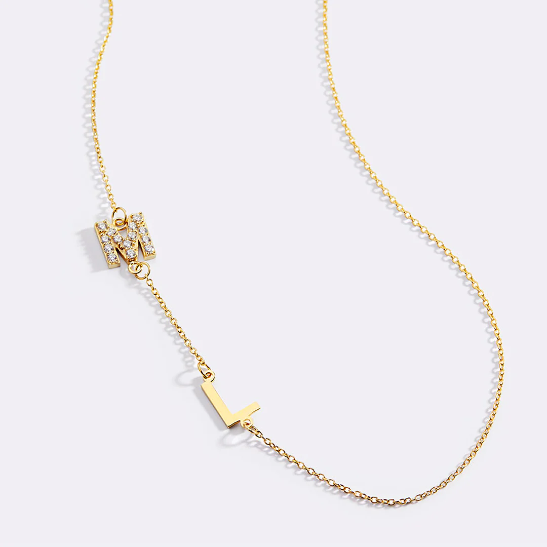 Custom Diamond & Gold 2 Initial Necklace