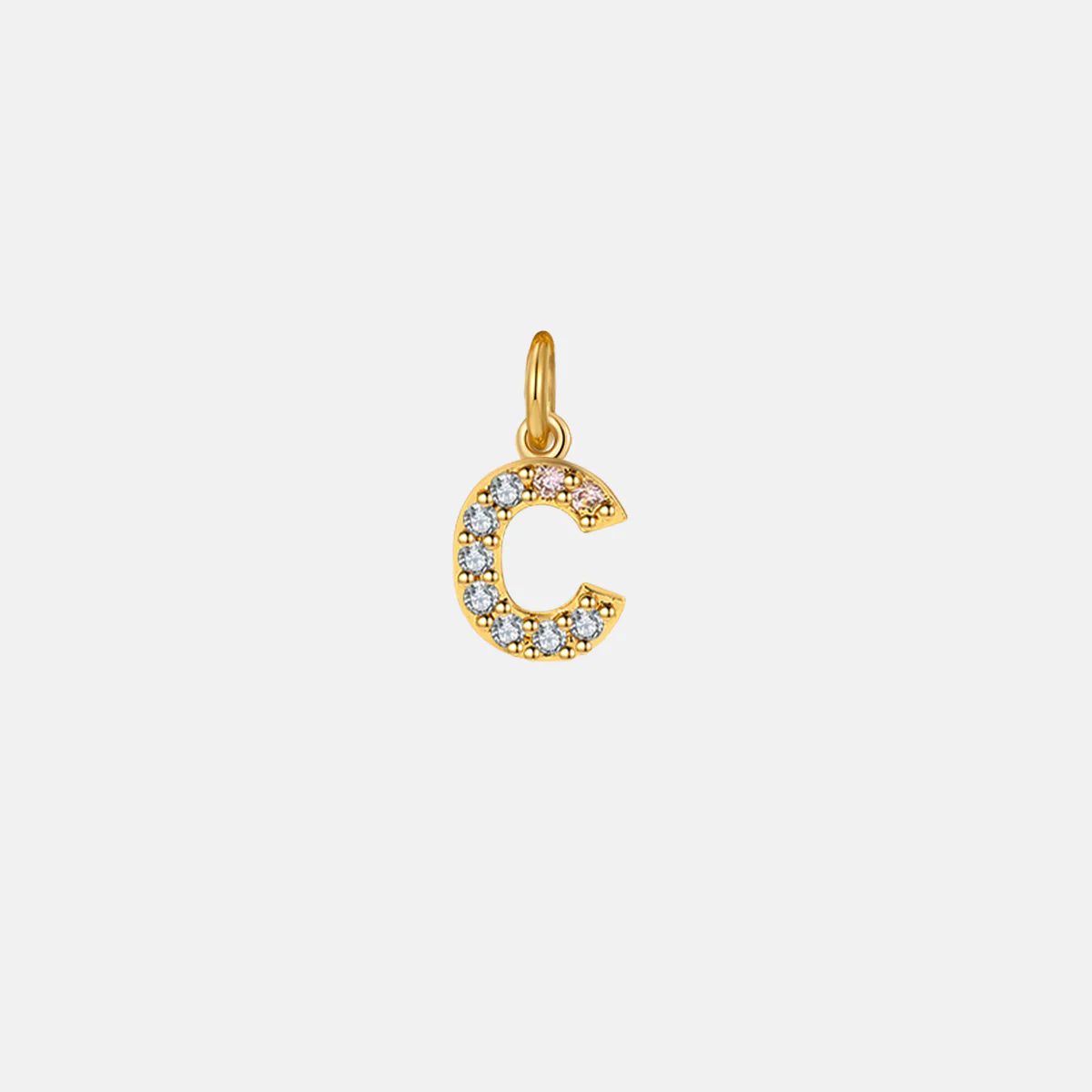 Dainty Pave Initial Charm