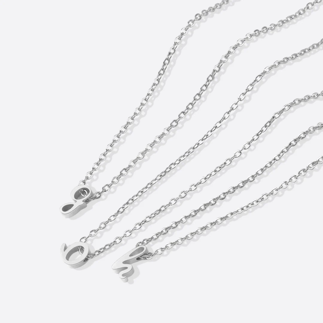 Tiny Script Initial Necklace