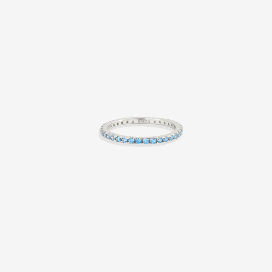 March Birthstone Eternity Stacking Ring