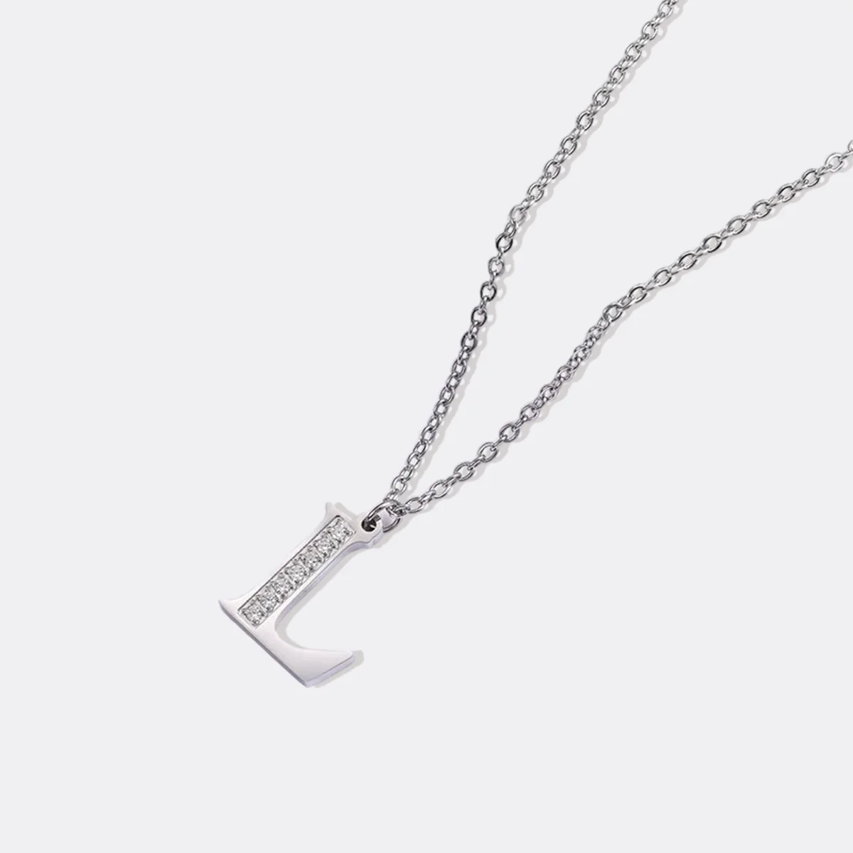 Crystal Accent Letter Satellite Necklace