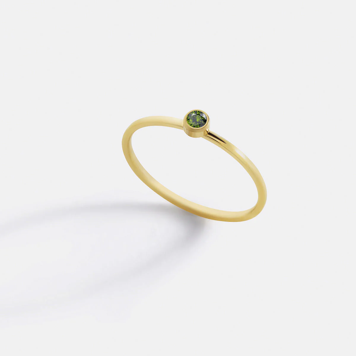 Minimalist Bezel-Set August Birthstone Stacking Band