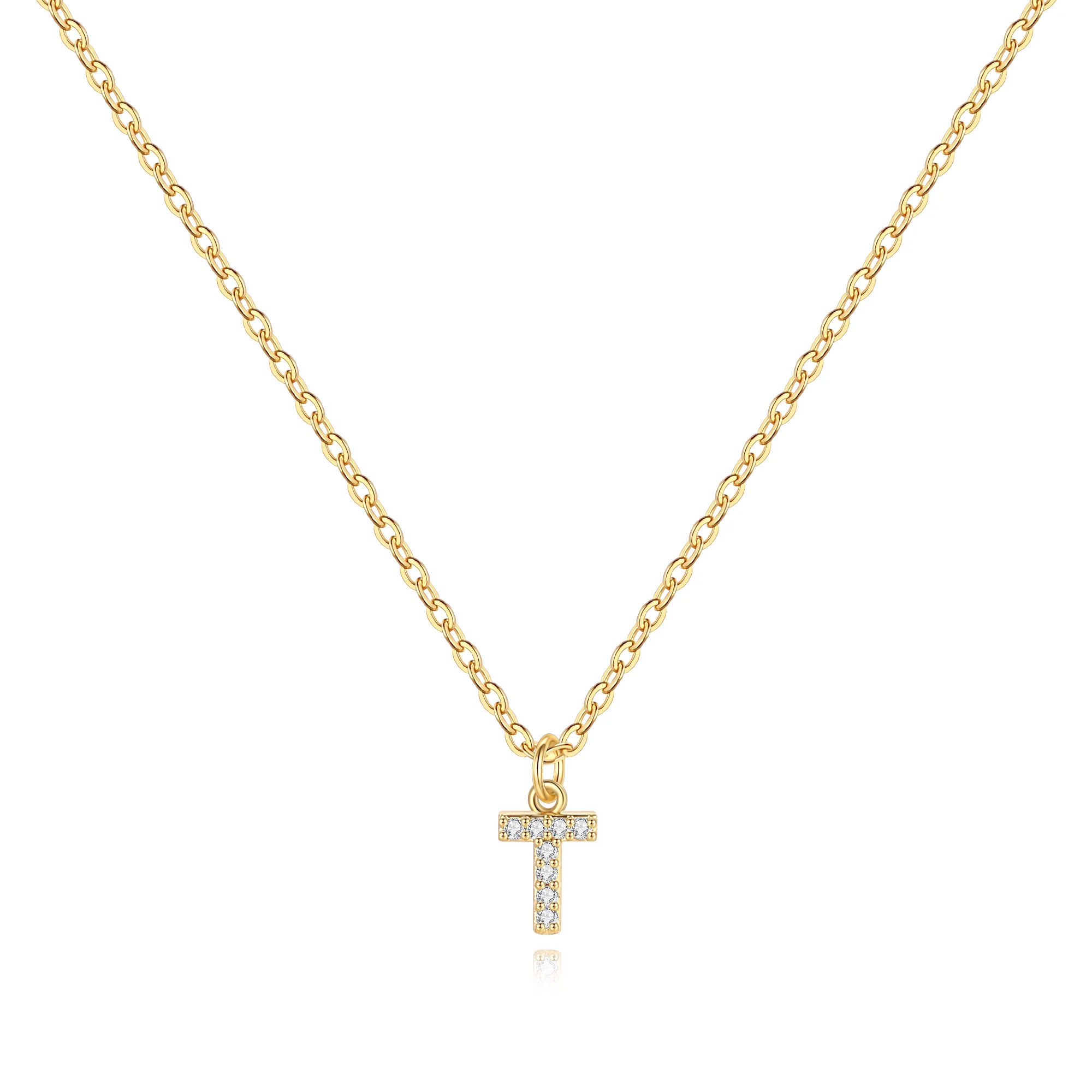 Pavé Uppercase Initial Necklace