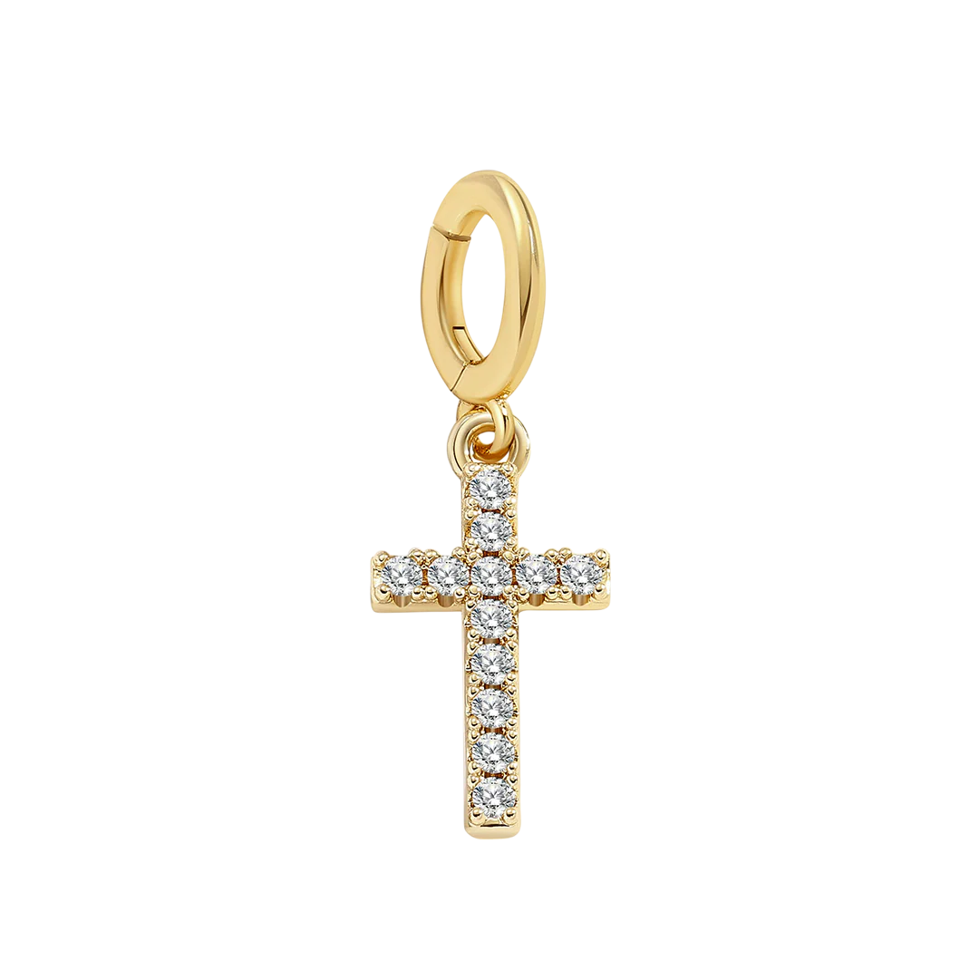 Pave Cross Charm