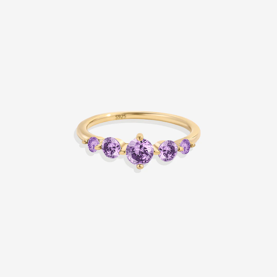 Five Stone Statement Birthstone Ring