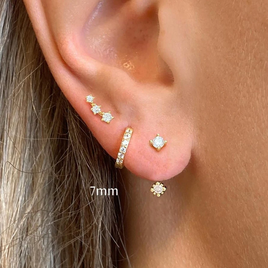 Pave Huggie Hoop Earrings