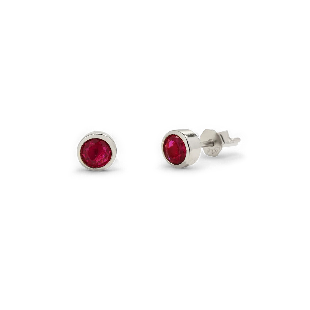 Birthstone Bezel Studs