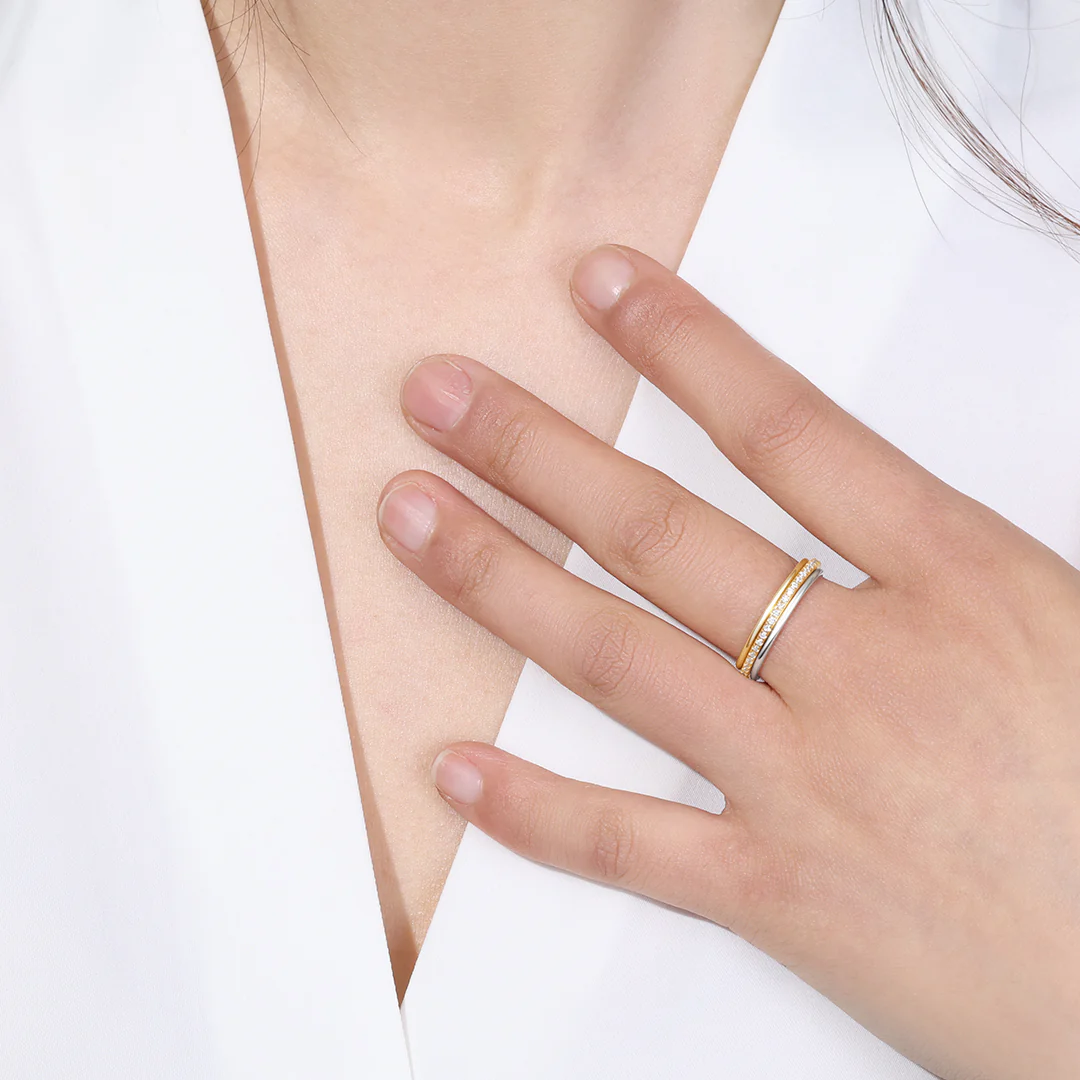 Gold and Silver Stacking Ring Set