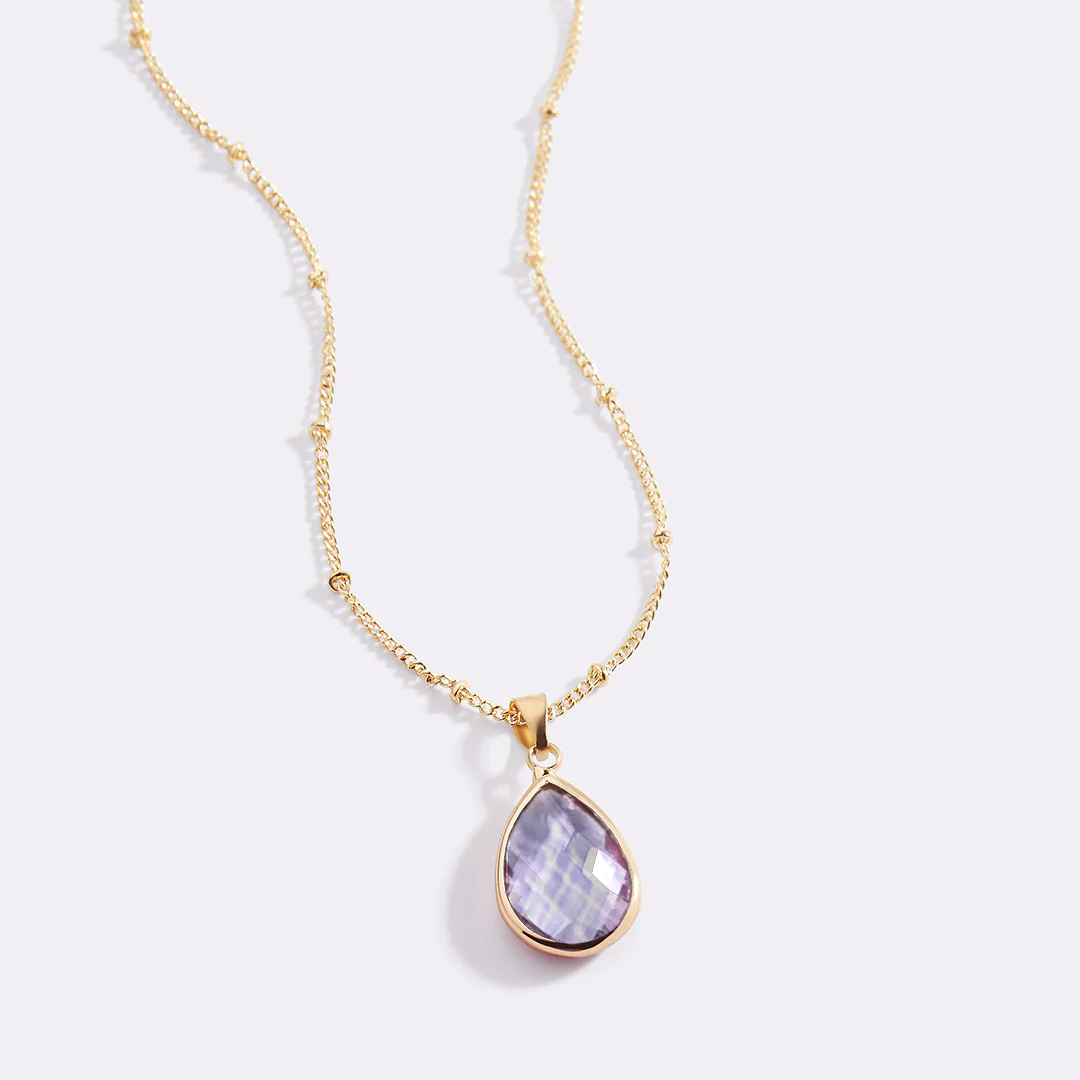 Birthstone Drop Pendant Necklace