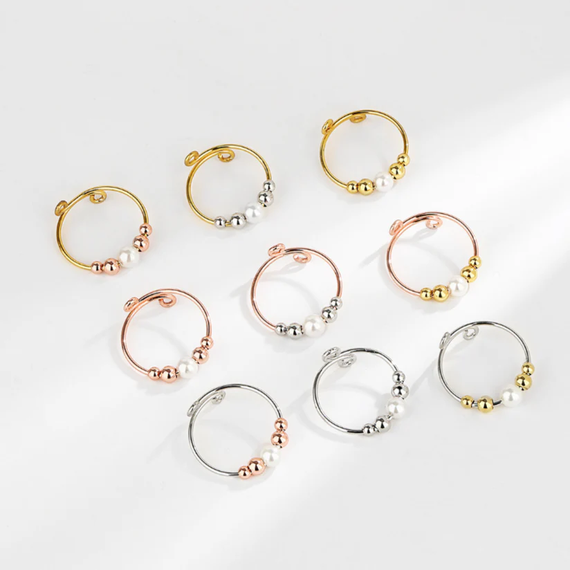 Dainty Adjustable Opal Fidget Ring