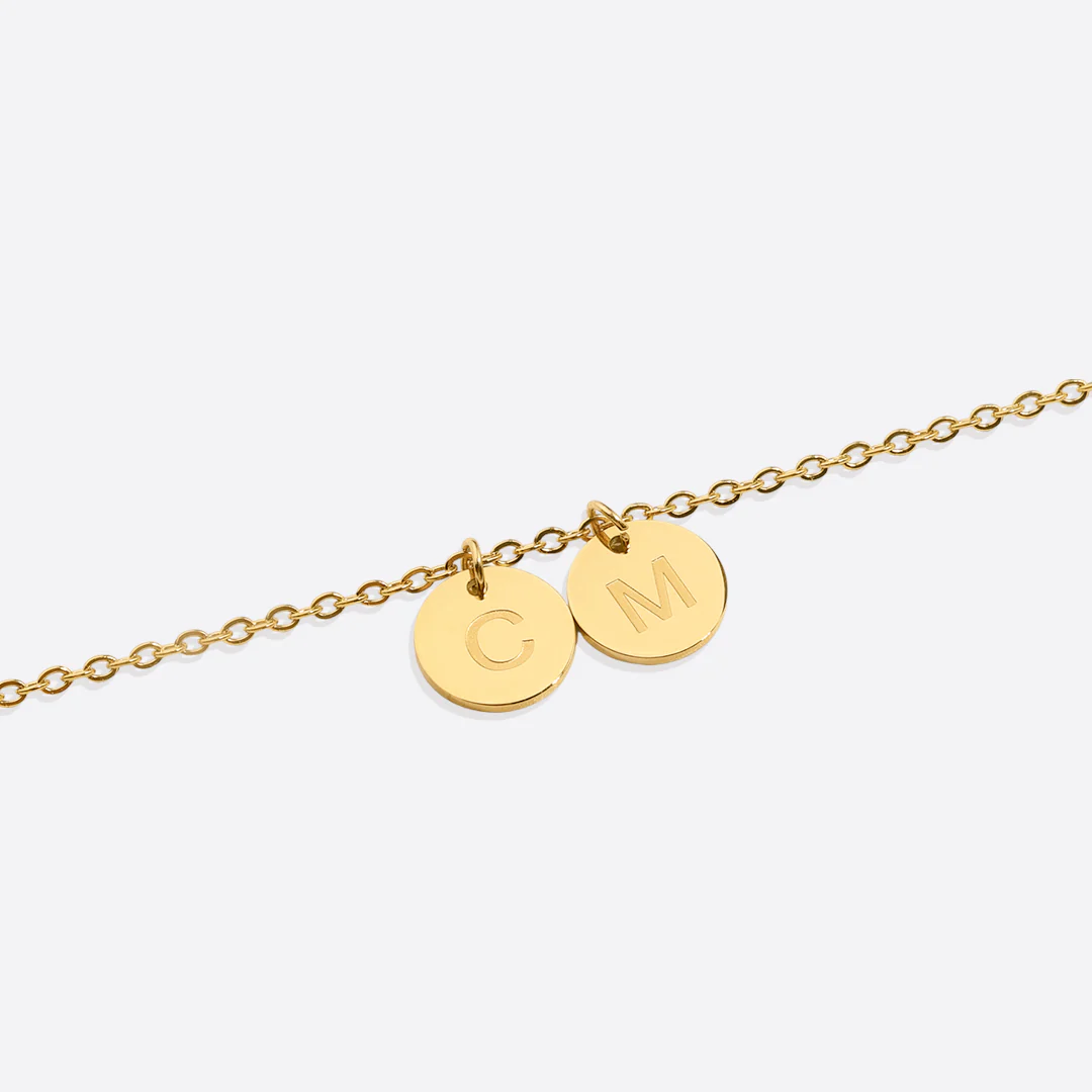 Dainty Disc Initial Necklace