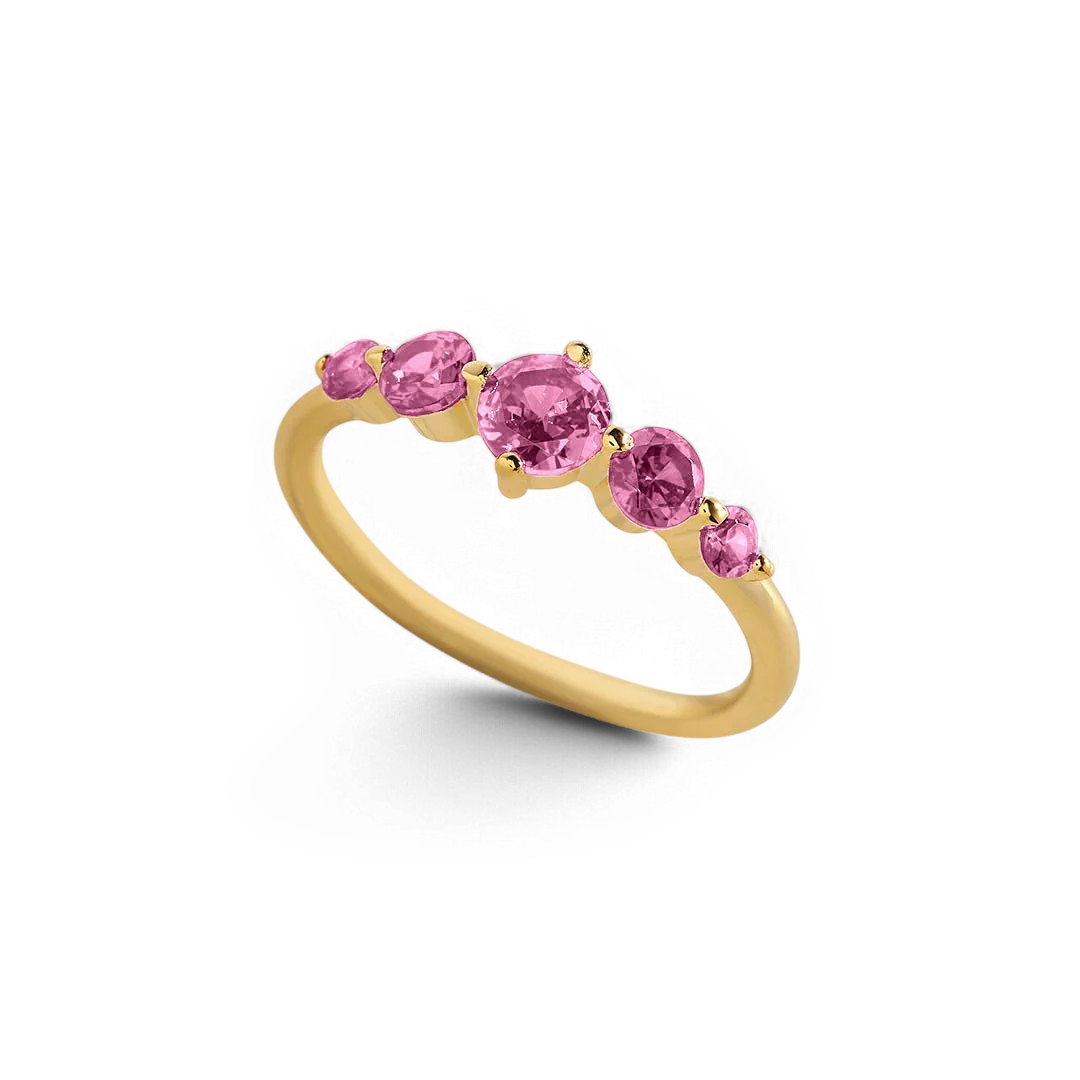 Five Stone Statement Birthstone Ring
