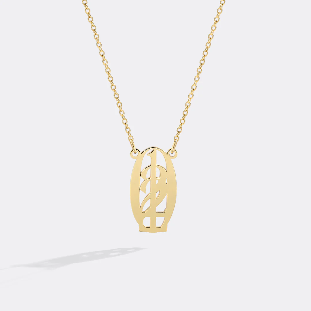Minimalist Monogram Number Necklace