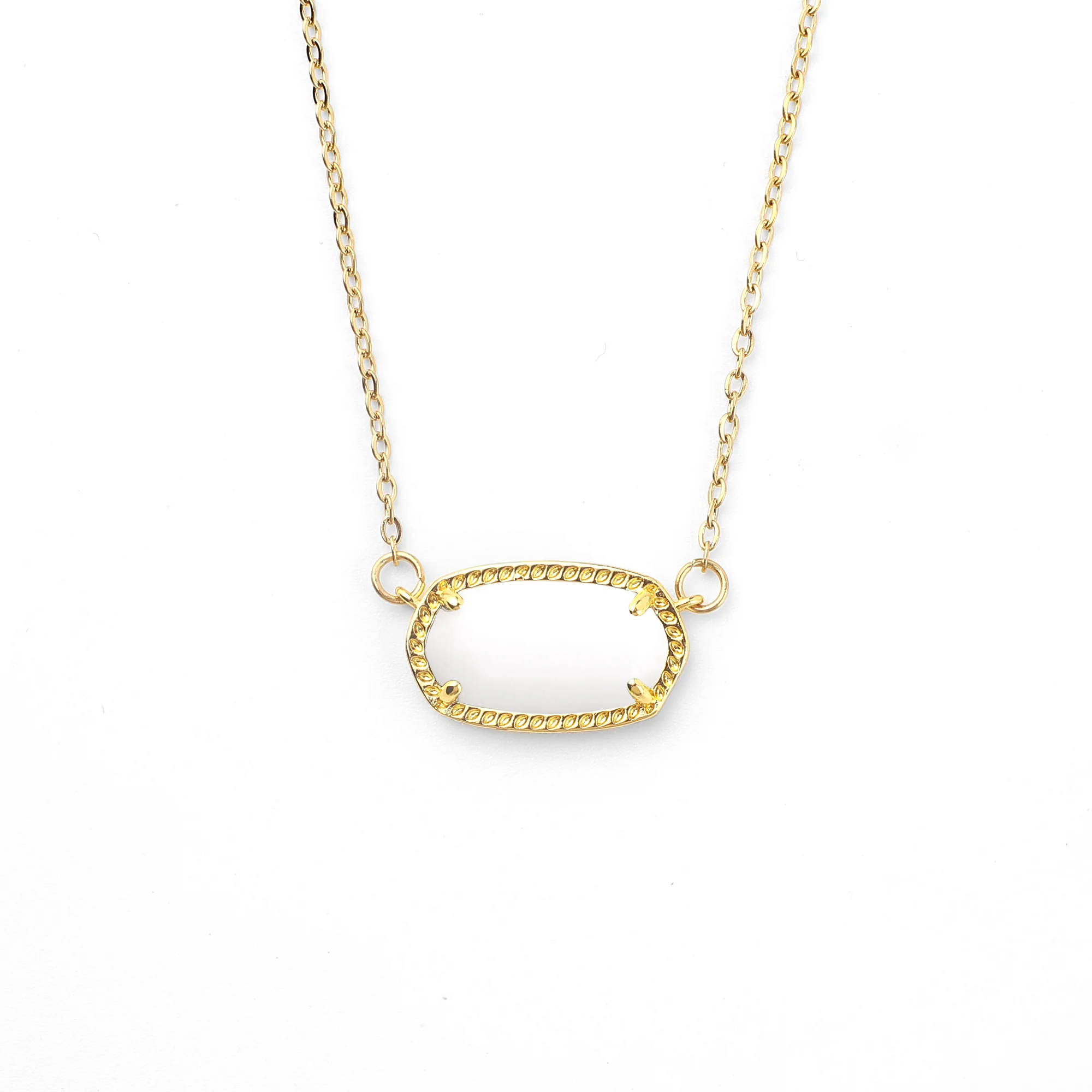 Oval Birthstone Pendant Necklace