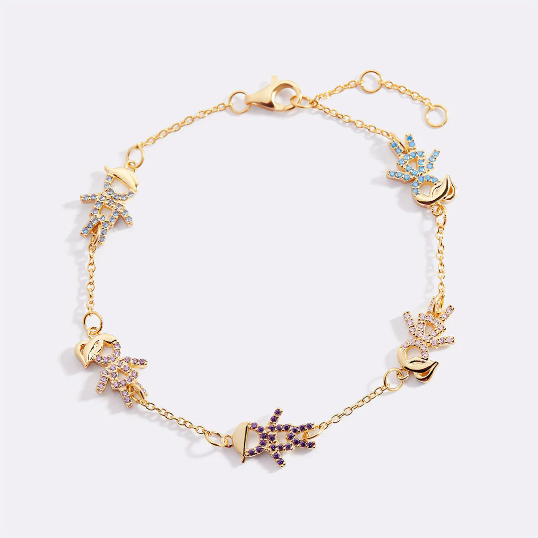 Personalized Mom Bracelet With Birthstone Kids