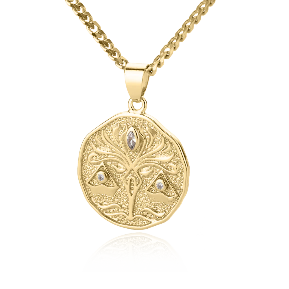 Astrological Sign Coin Pendant Necklace